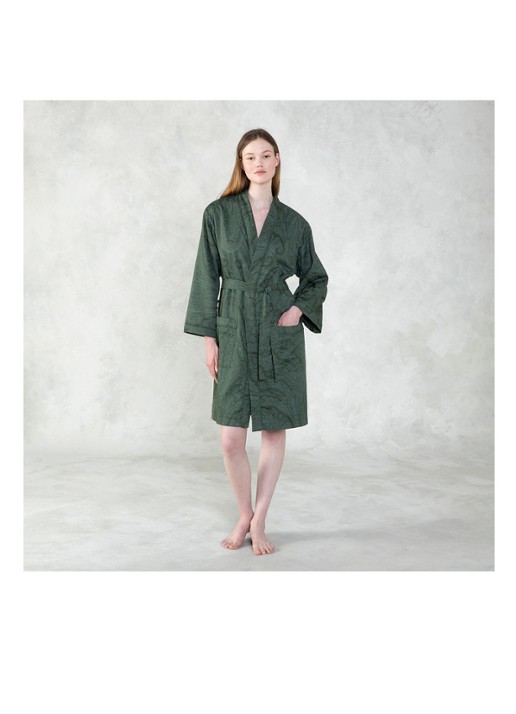 Ralph Lauren Doncaste kimono van katoen - voorkant 6 groen