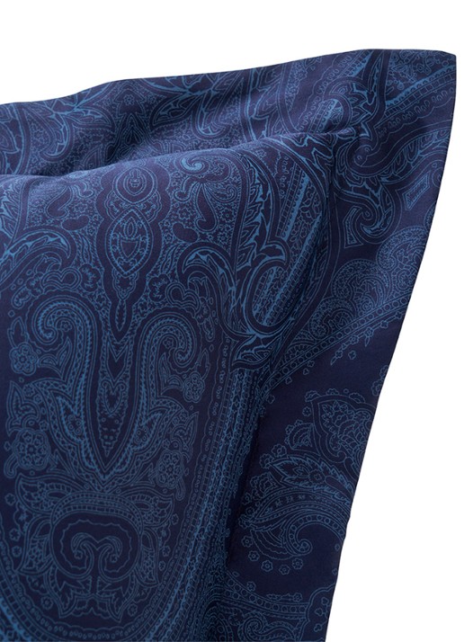 Ralph Lauren Doncaster Ruffle kussensloop van katoensatijn  - voorkant 5 donkerblauw