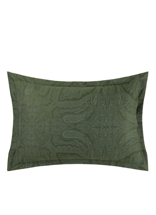 Ralph Lauren Doncaster Ruffle kussensloop van katoensatijn  - detail 3 legergroen