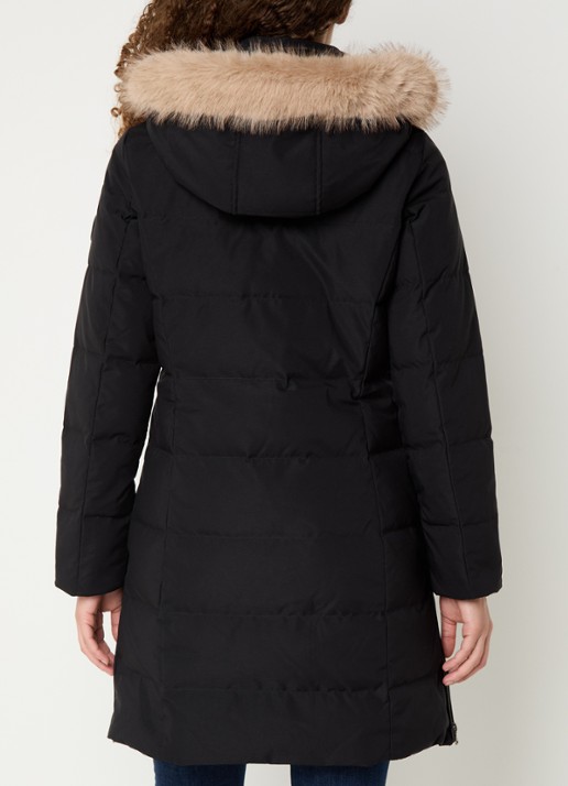 Ralph Lauren Donsjas met capuchon en imitatiebont - achterkant 5 zwart