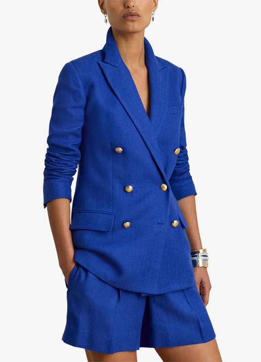 Ralph Lauren Double-breasted blazer in linnenblend
