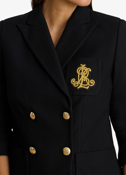 Ralph Lauren Double-breasted blazer met logoborduring - detail 3 zwart