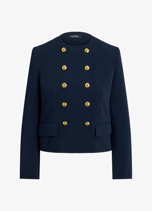 Ralph Lauren Double-breasted jack met klepzakken - voorkant 4 donkerblauw