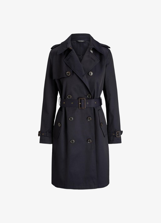 Ralph Lauren Double-breasted trenchcoat met ceintuur - voorkant 2 donkerblauw