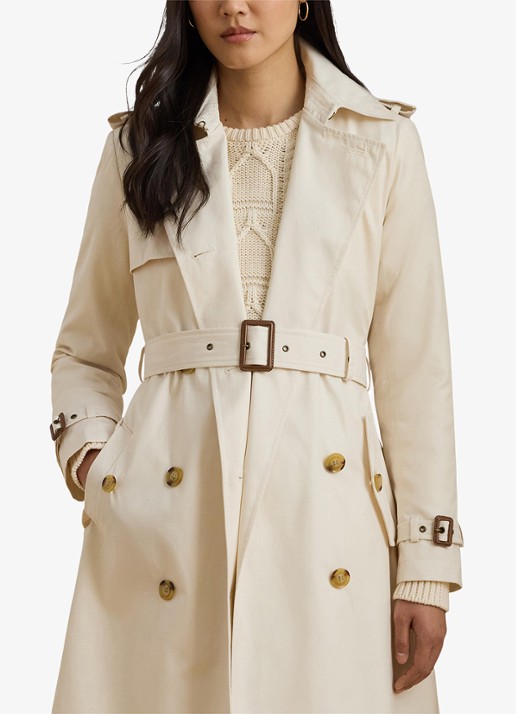 Ralph Lauren Double-breasted trenchcoat met ceintuur - detail 5 mascarpone cream-2why / beige