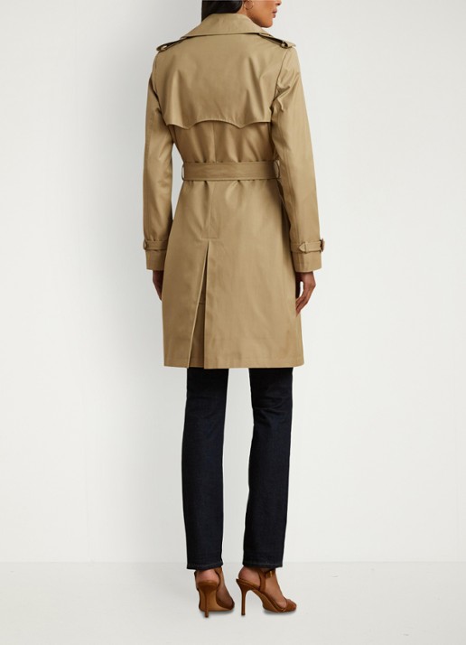 Ralph Lauren Double-breasted trenchcoat met ceintuur - achterkant birch tan-30ph / beige