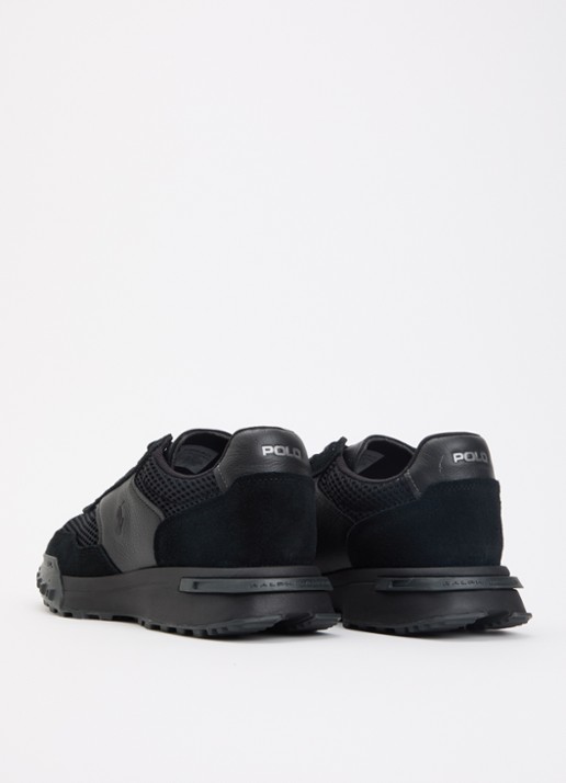Ralph Lauren Eldridge sneaker van mesh met leren details - achterkant 5 zwart