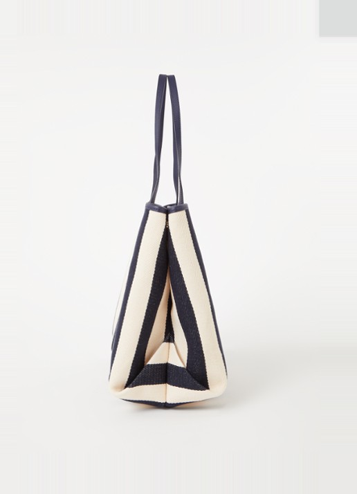 Ralph Lauren Emerie Extra Large shopper van canvas met leren details - detail 3 donkerblauw