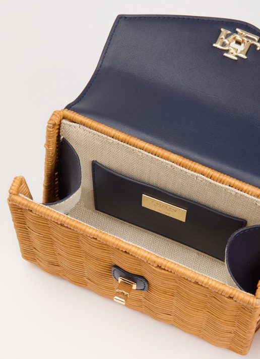 Ralph Lauren Farrah handtas met leren details - detail bruin