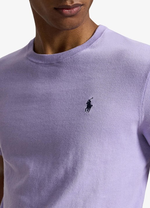Ralph Lauren Fijngebreid T-shirt met logo - detail 2 powder purple / paars