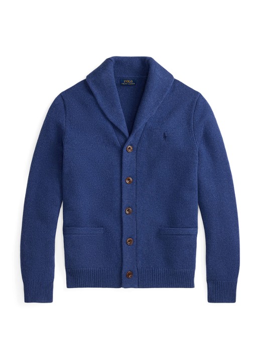 Ralph Lauren Fijngebreid vest in kasjmierblend met steekzakken - voorkant 2 rustic navy / donkerblauw