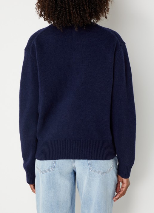 Ralph Lauren Fijngebreide pullover met logoborduring - achterkant 4 donkerblauw