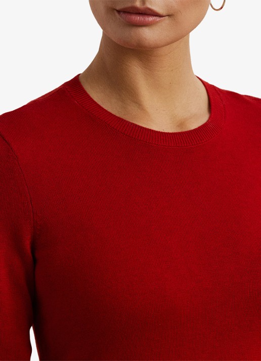 Ralph Lauren Fijngebreide pullover met stretch - detail 2 madison red / rood