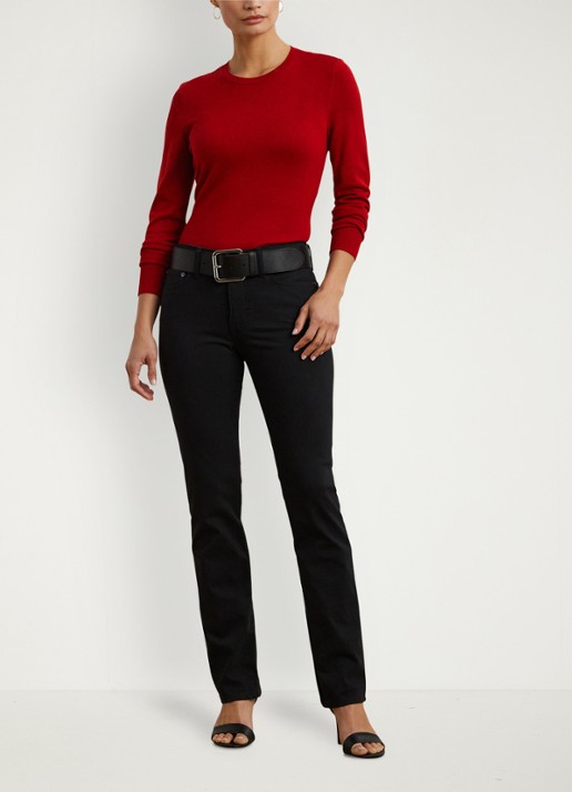 Ralph Lauren Fijngebreide pullover met stretch - voorkant 4 madison red / rood