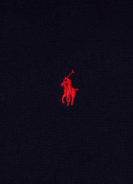 Ralph Lauren Fijngebreide pullover van katoen - detail donkerblauw