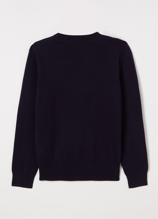 Ralph Lauren Fijngebreide pullover van katoen - voorkant 3 donkerblauw