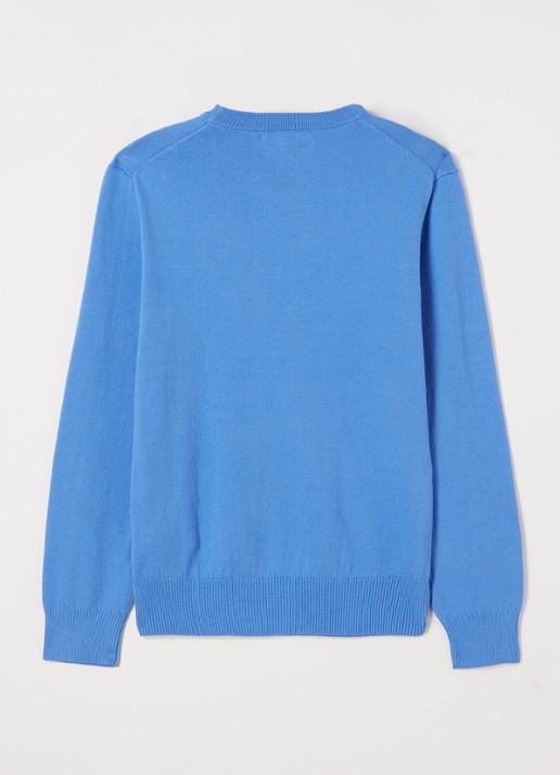 Ralph Lauren Fijngebreide pullover van katoen - voorkant 2 blauw