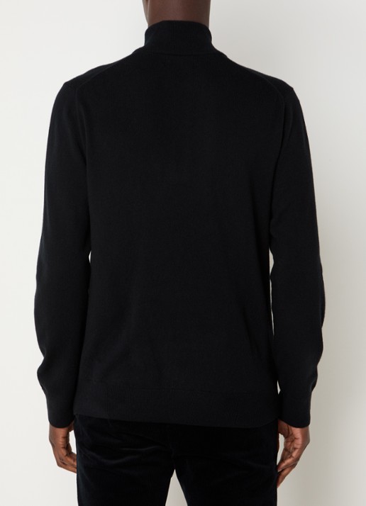 Ralph Lauren Fijngebreide pullover van wol met halve rits - achterkant 8 zwart