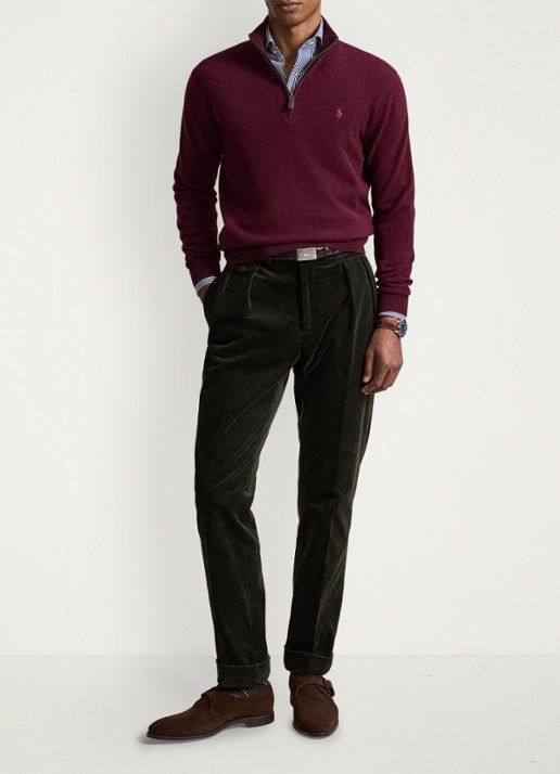 Ralph Lauren Fijngebreide pullover van wol met halve rits
