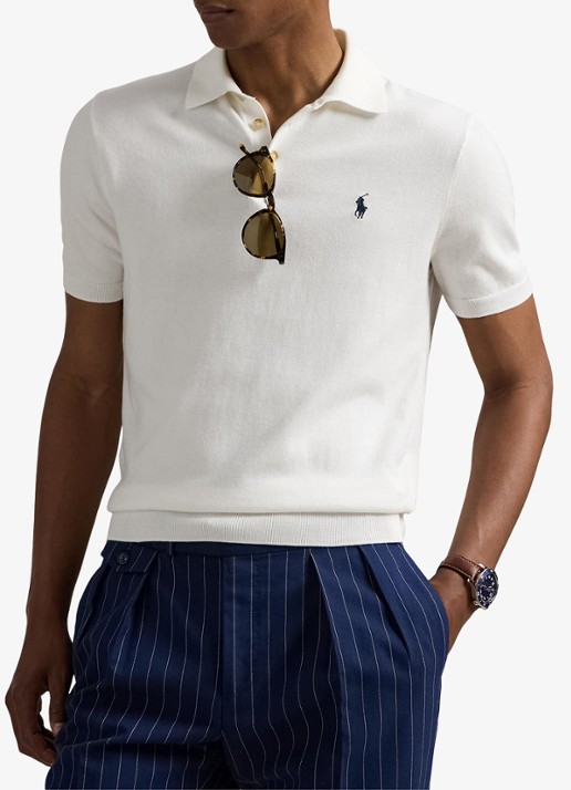 Ralph Lauren Fijngebreide slim fit polo met logo