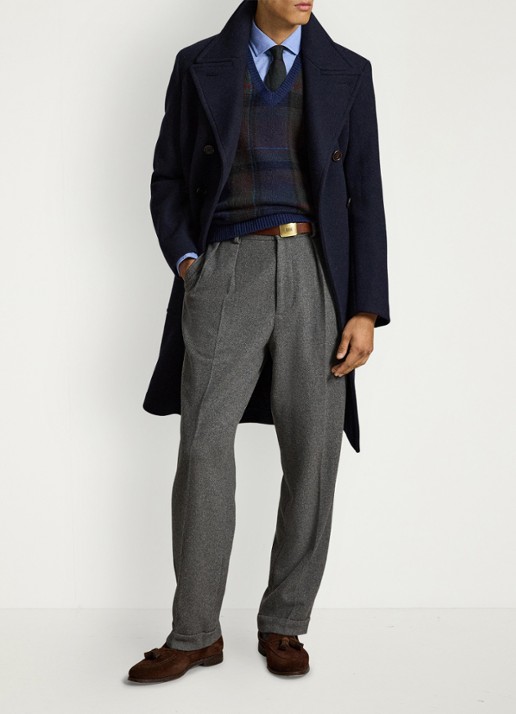 Ralph Lauren Fijngebreide spencer met ingebreid patroon - detail donkerblauw