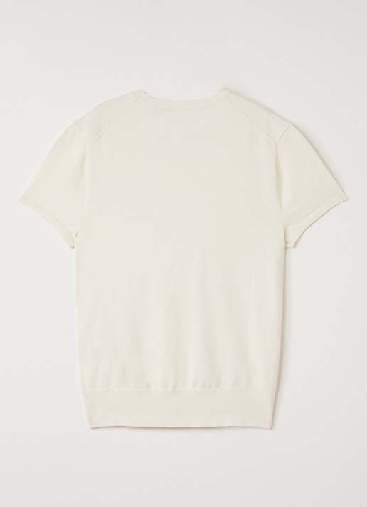 Ralph Lauren Fijngebreide top met logo - voorkant 2 gebroken wit