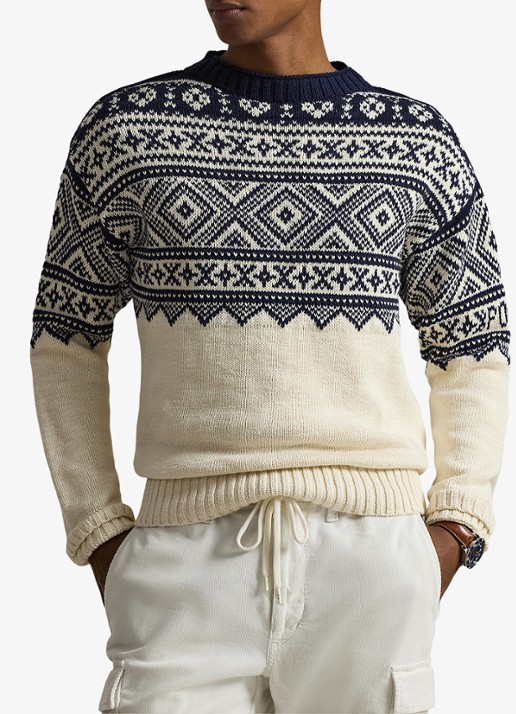 Ralph Lauren Fijngebreide trui in kasjmierblend met ingebreid patroon