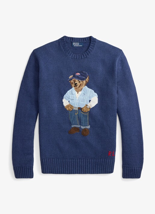 Ralph Lauren Fijngebreide trui in linnenblend met ingebreid patroon - voorkant 4 light navy-2zhw