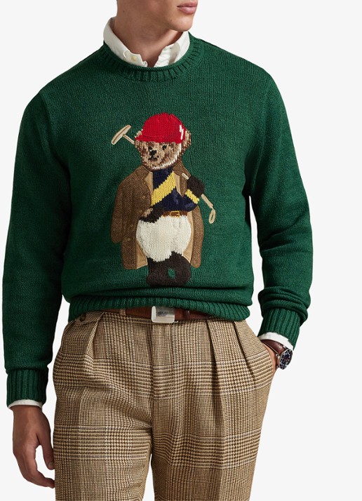 Ralph Lauren Fijngebreide trui in linnenblend met ingebreid patroon