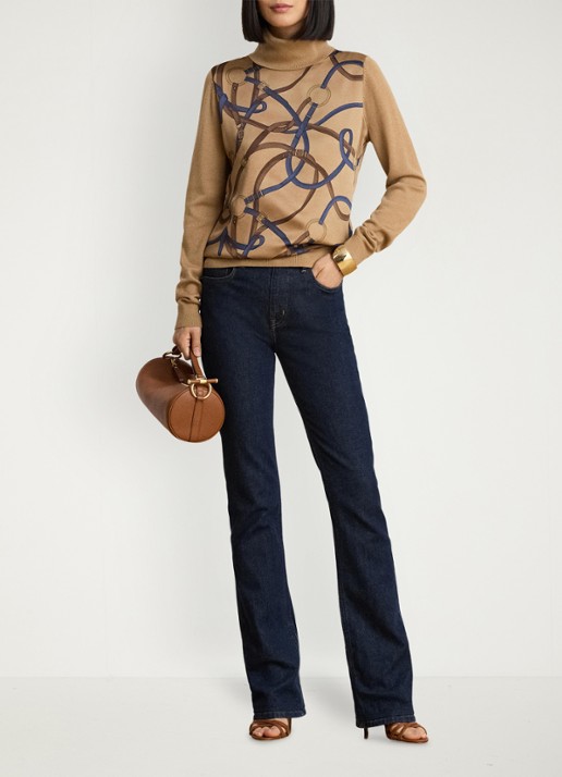 Ralph Lauren Fijngebreide trui met col en print