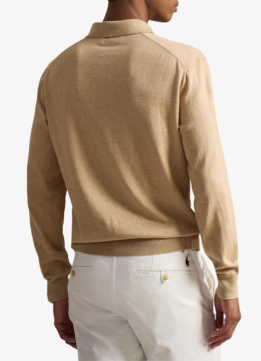 Ralph Lauren Fijngebreide trui met logoborduring - achterkant 5 camel melange / camel