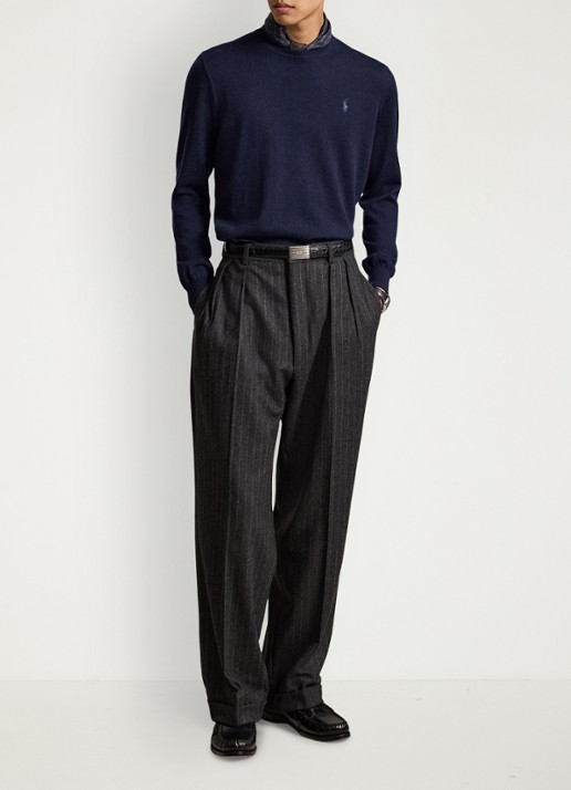 Ralph Lauren Fijngebreide trui met logoborduring - detail 4 hunter navy / donkerblauw