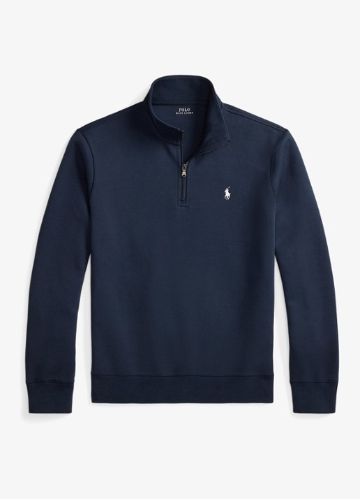 Ralph Lauren Fijngebreide trui met logoborduring - voorkant 2 donkerblauw