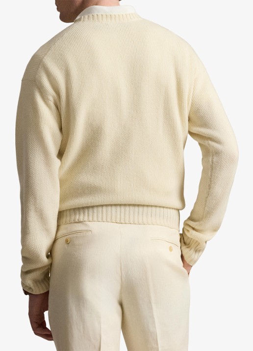 Ralph Lauren Fijngebreide trui met print - achterkant 5 beige