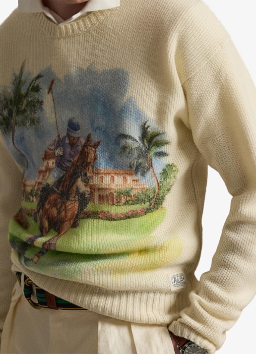 Ralph Lauren Fijngebreide trui met print - detail 2 beige