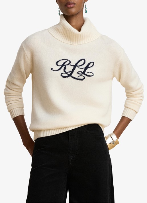 Ralph Lauren Fijngebreide trui van kasjmier met ingebreide logoprint
