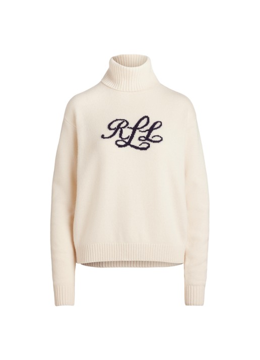 Ralph Lauren Fijngebreide trui van kasjmier met ingebreide logoprint