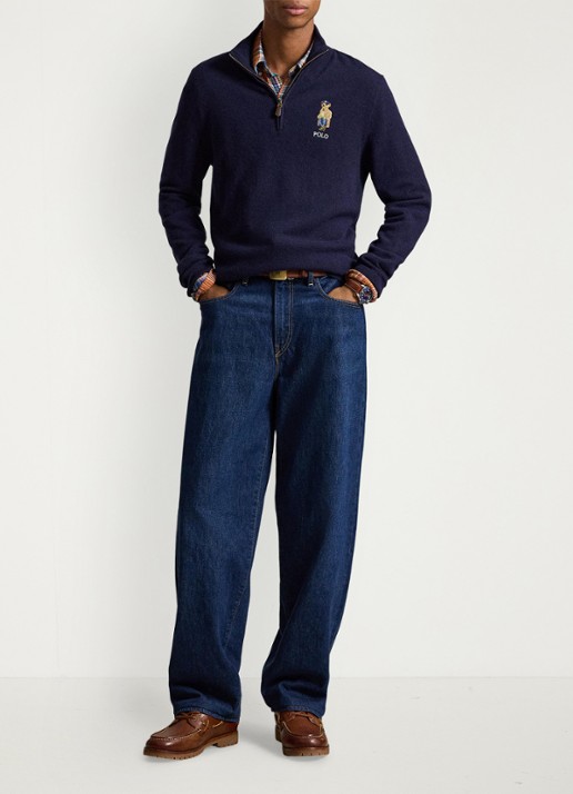 Ralph Lauren Fijngebreide trui van wol met halve rits