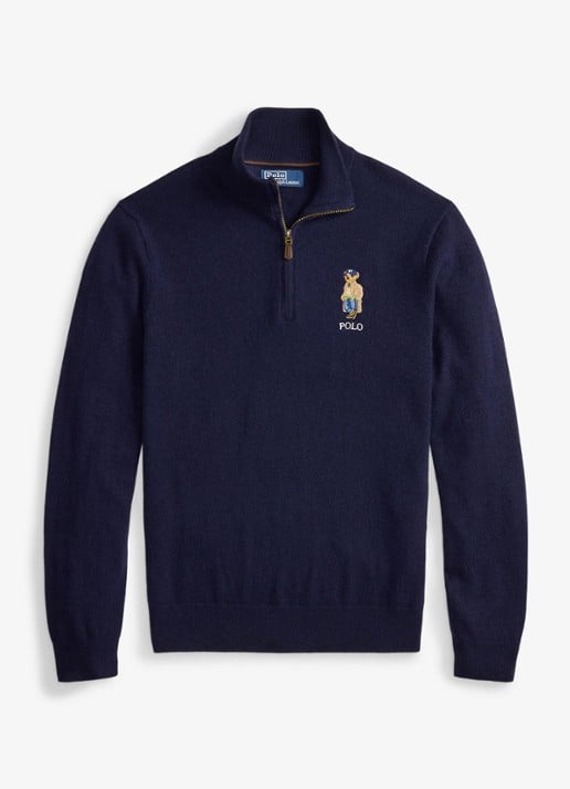 Ralph Lauren Fijngebreide trui van wol met halve rits