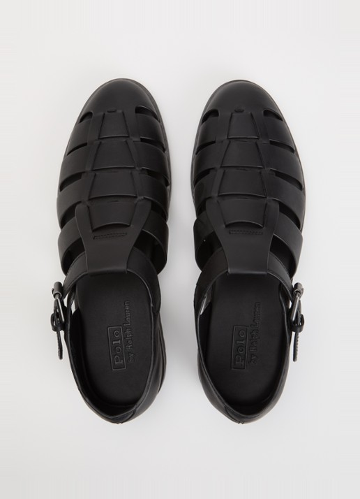 Ralph Lauren Finn Lug sandaal van leer - detail 3 zwart