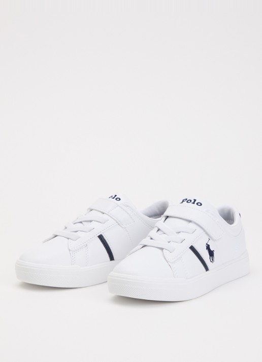 Ralph Lauren Frazier sneaker met logoborduring  - voorkant 3 wit