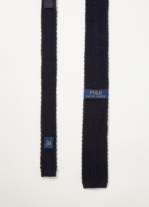 Ralph Lauren Gebreide stropdas van zijde - detail 4 navy