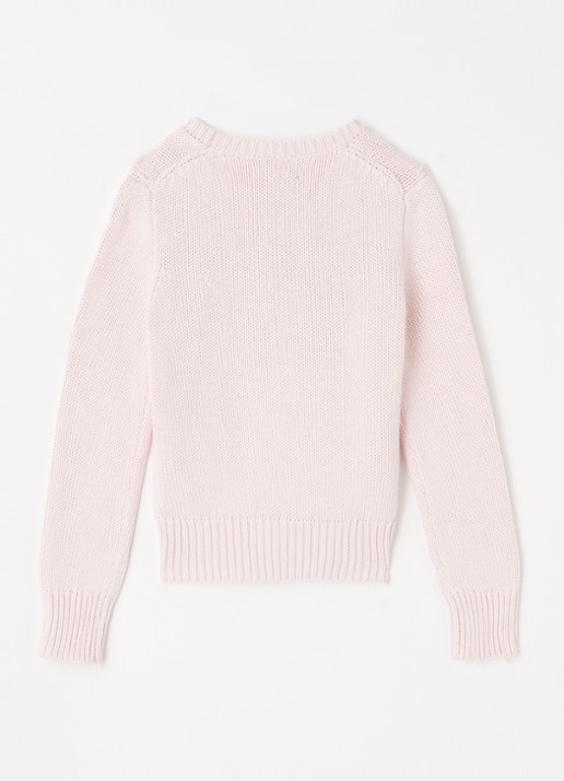 Ralph Lauren Gebreide trui met ingebreid patroon - voorkant 2 roze