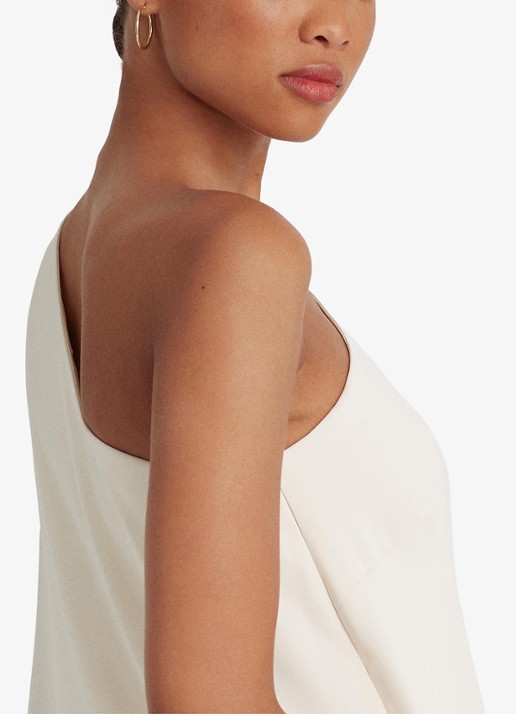 Ralph Lauren Georgette jumpsuit met blote schouder - detail 3 creme