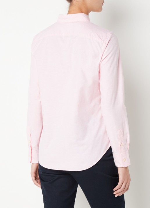 Ralph Lauren Georgia blouse met logoborduring - achterkant lichtroze