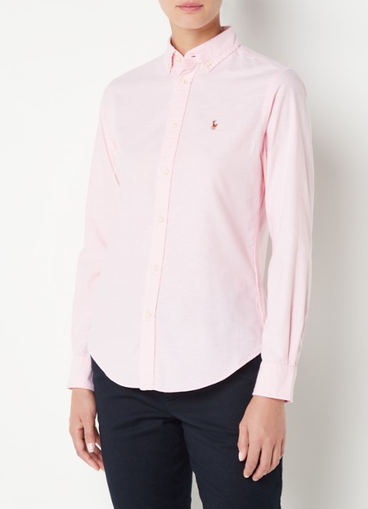 Ralph Lauren Georgia blouse met logoborduring - detail 4 lichtroze