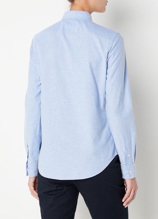 Ralph Lauren Georgia blouse met logoborduring - achterkant 4 lichtblauw