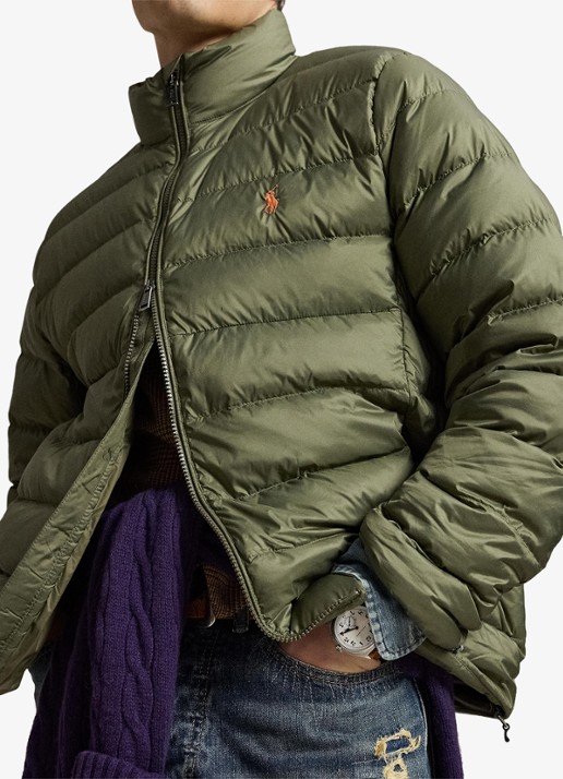 Ralph Lauren Gevoerde performance bodywarmer met rits - detail 3 cruise olive / olijfgroen