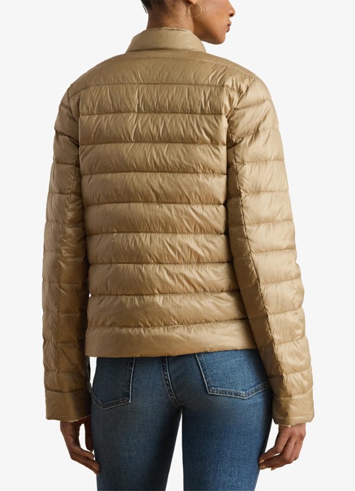 Ralph Lauren Gewatteerd jack met donsvulling en klepzakken - achterkant 5 birch tan-30ph / beige