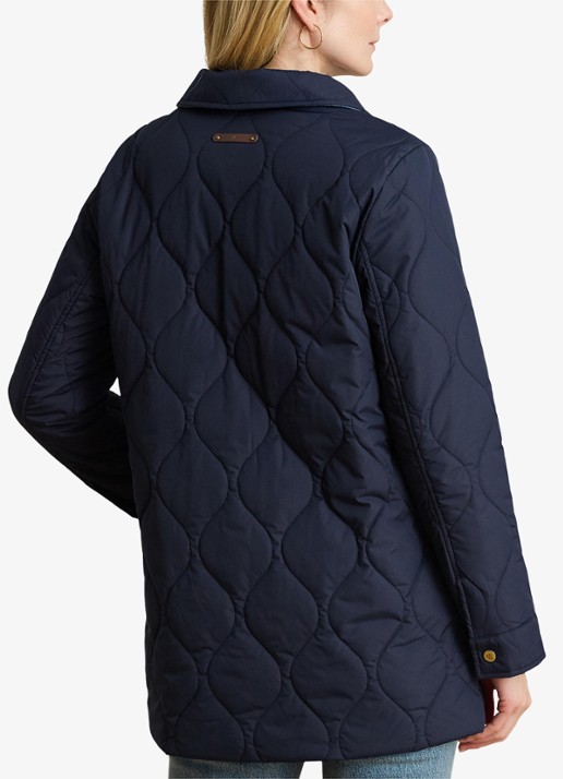 Ralph Lauren Gewatteerd jack met quilt patroon en klepzakken  - achterkant 2 donkerblauw